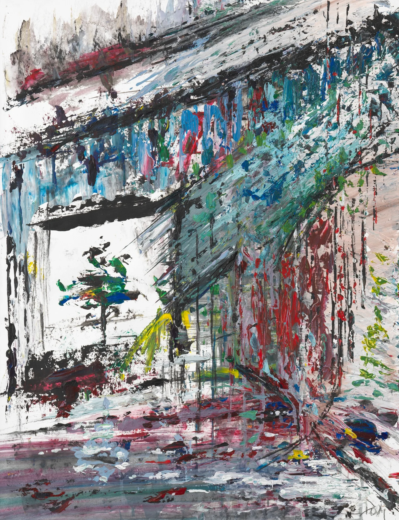 INTER EXTER, architecture et traces colorées dans une composition urbaine
